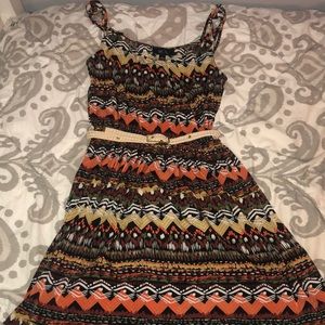 Fit and flare dress with tank straps